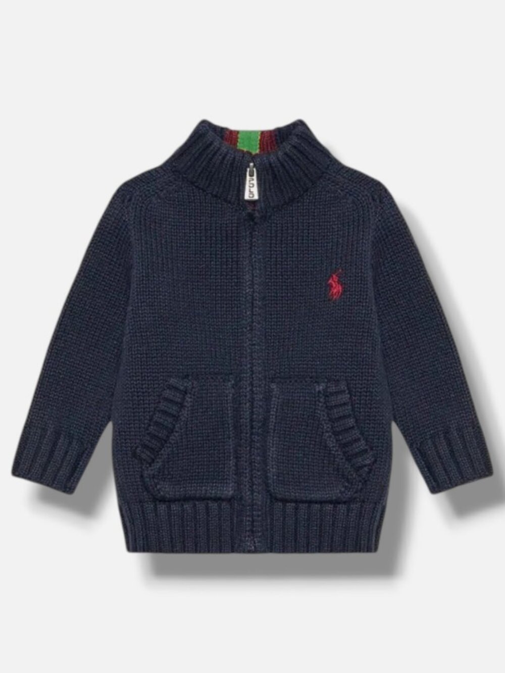 Polo Ralph Lauren Toddler Boy's Blue Pony Full-Zip Cardigan Sweater Size 2-2T